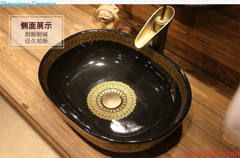 Jia depot retro art basin of small pillar one floor type lavatory outdoor ceramic garden sink basin