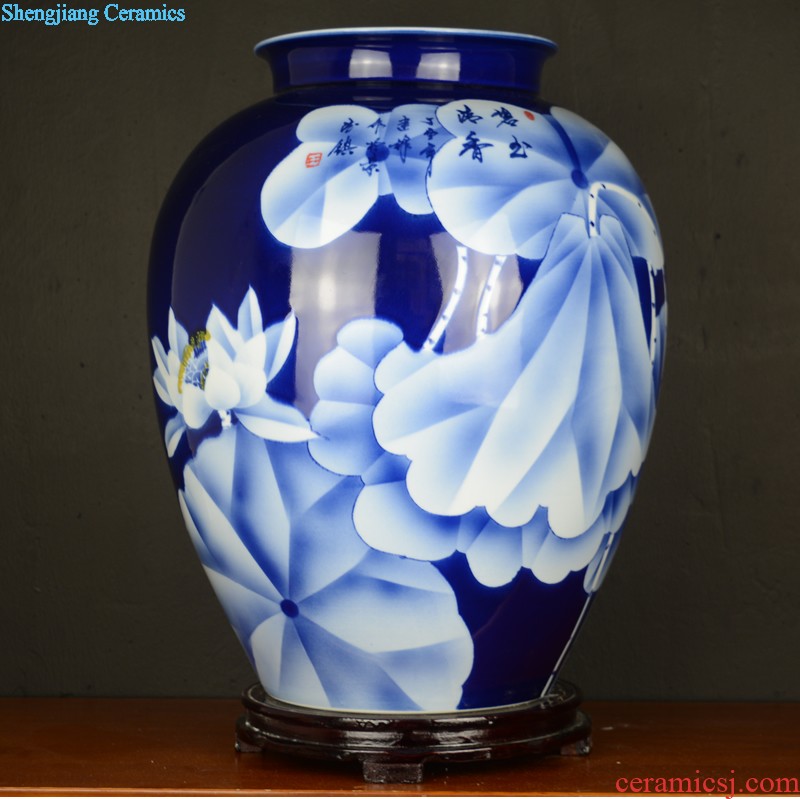 General blue and white porcelain jar ceramic furnishing articles sitting room old antique hand-painted jingdezhen ceramics vase household ornaments