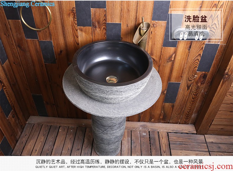 Jia depot Retro basin ceramic lavatory on outdoor column vertical toilet lavabo