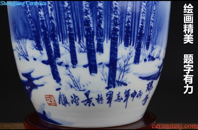 General blue and white porcelain jar ceramic furnishing articles sitting room old antique hand-painted jingdezhen ceramics vase household ornaments