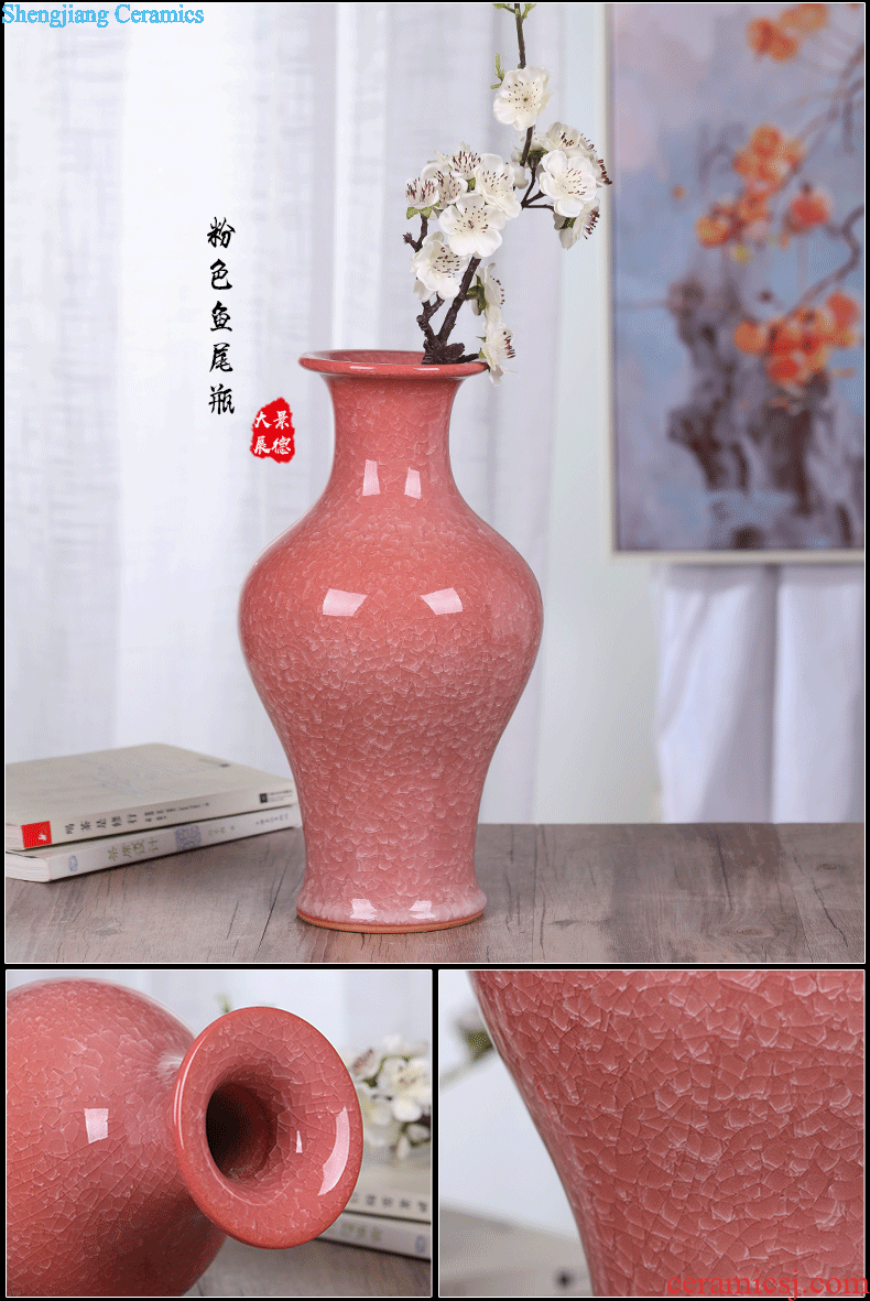 Jingdezhen ceramic vase office furnishing articles yellow sitting room TV ark household decorates porch ark crafts