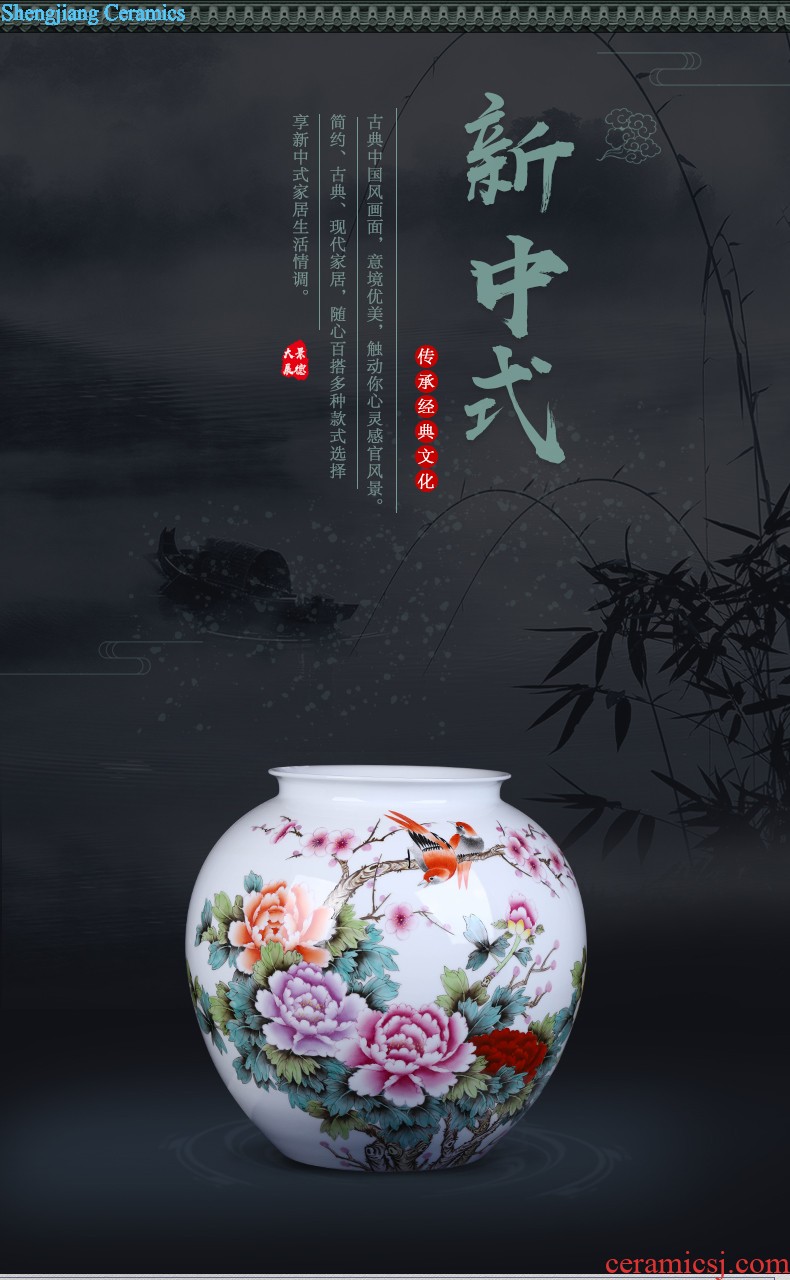 Jingdezhen ceramics archaize floor pastel big vase decoration home sitting room mesa restoring ancient ways furnishing articles of handicraft