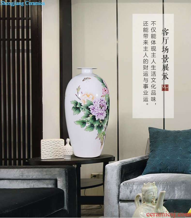 Ceramic ears and furnishing articles furnishing articles vase Imitate antique porcelain kiln sitting room of Chinese style household ornaments