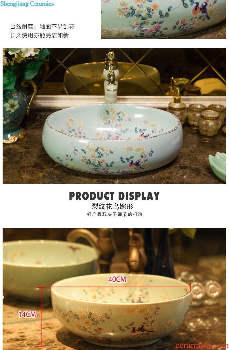 On the ceramic POTS on the oval wash gargle lavabo lavatory basin bathroom art basin of household