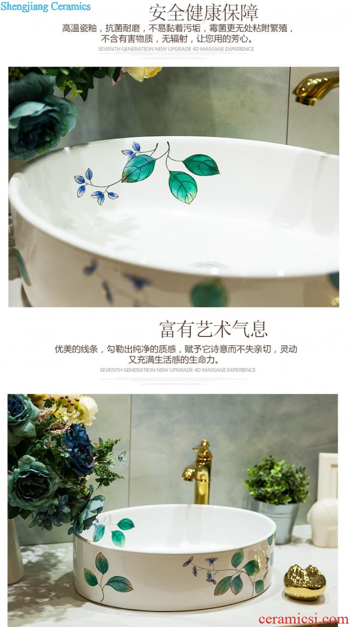 Post, qi jingdezhen hand-painted pillar basin ceramic art basin sink basin that wash a face Lotus pond fun