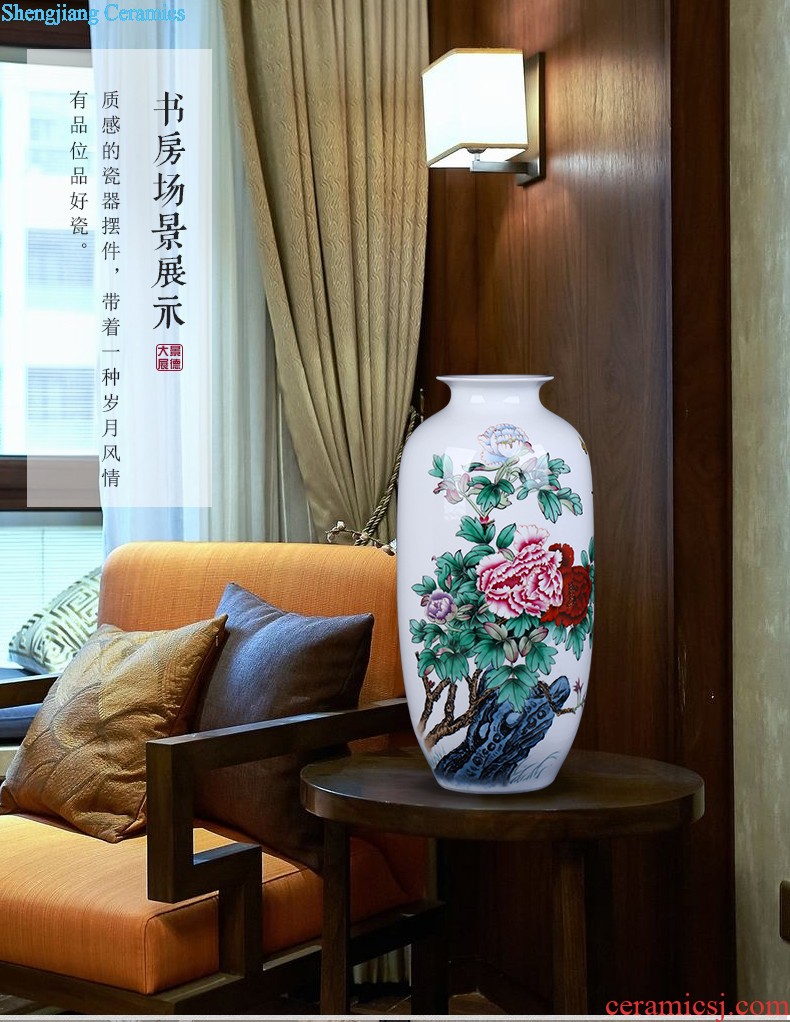 Furnishing articles antique vase of jingdezhen ceramics handicraft furnishing articles furnishing articles office decoration of Chinese style rich ancient frame