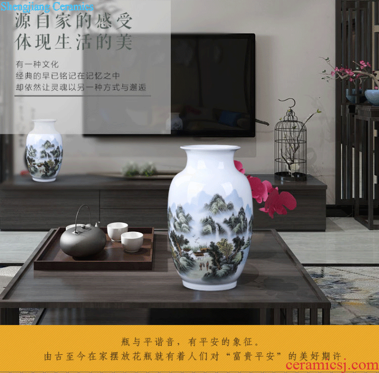 Jingdezhen ceramics famous masterpieces hand-painted scenery of blue and white porcelain vases, the sitting room of Chinese style household archaize furnishing articles