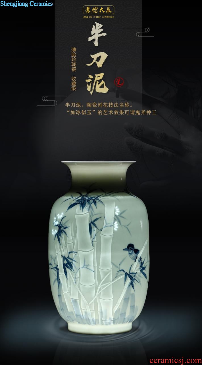 Jingdezhen famous masterpieces hand-painted ceramic vase sitting room place table, TV ark home decoration decoration