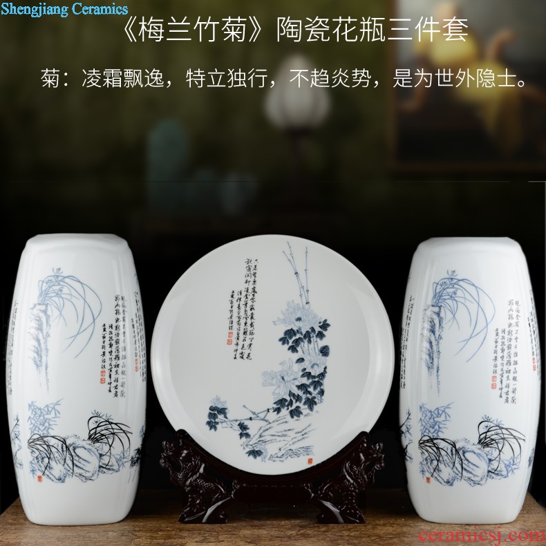 Jingdezhen ceramics vase, ji blue gold peony home furnishing articles flower arranging adornment of contemporary sitting room