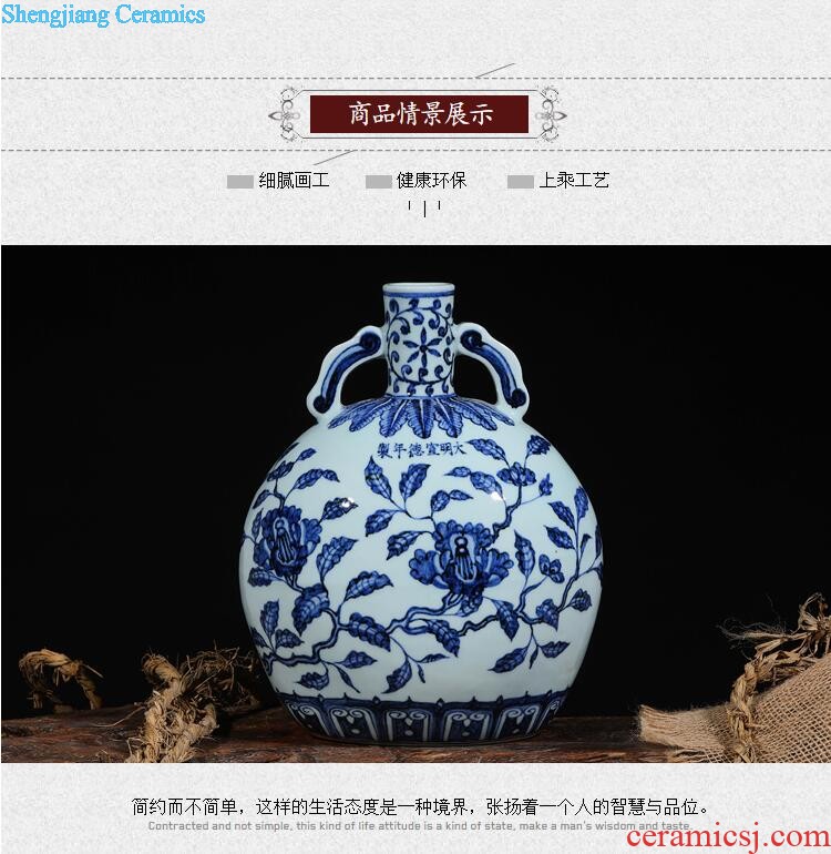 Jingdezhen ceramic hand-painted vases creative modern new Chinese style household sitting room adornment handicraft storage tank furnishing articles