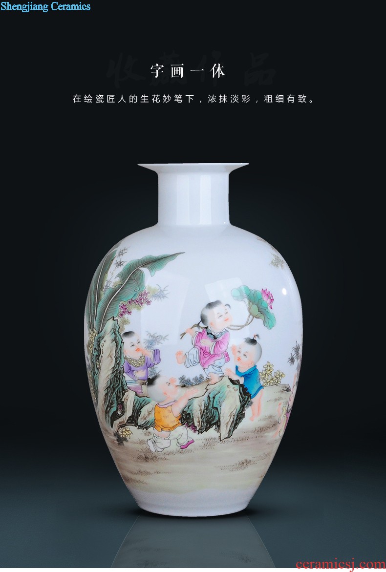 Jingdezhen ceramics famous hand-painted vases, modern fashion creative furnishing articles dry flower lucky bamboo living room The vase