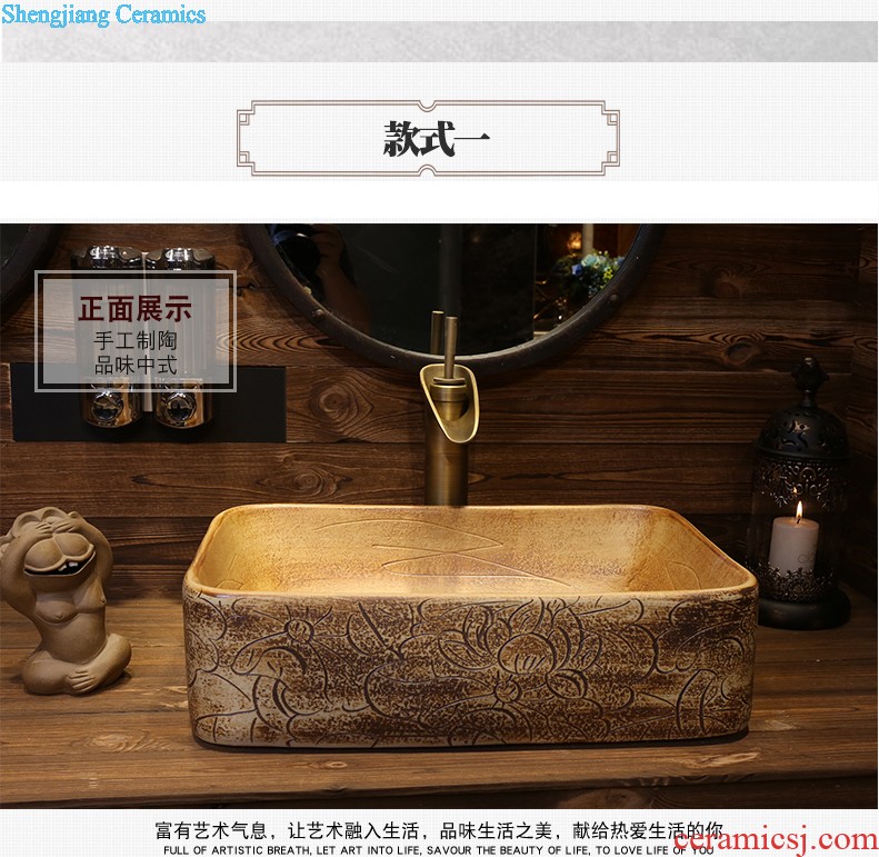 Jia depot stage basin ceramic lavabo archaize waist drum basin of Chinese style restoring ancient ways art basin of household toilet