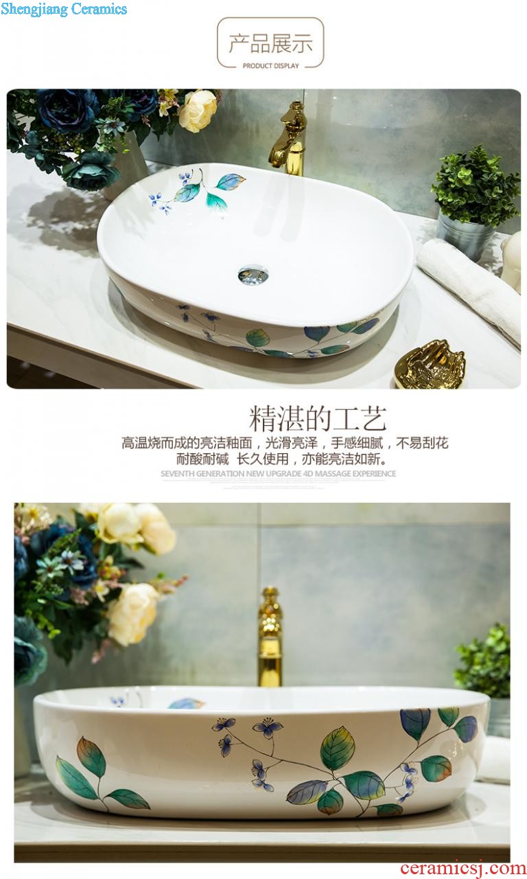 Post, qi jingdezhen hand-painted pillar basin ceramic art basin sink basin that wash a face Lotus pond fun