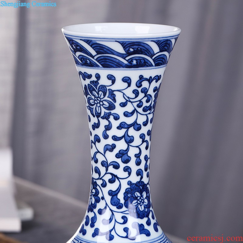 Jingdezhen ceramics furnishing articles hand-painted Chinese blue and white porcelain vase archaize sitting room decorate craft vase