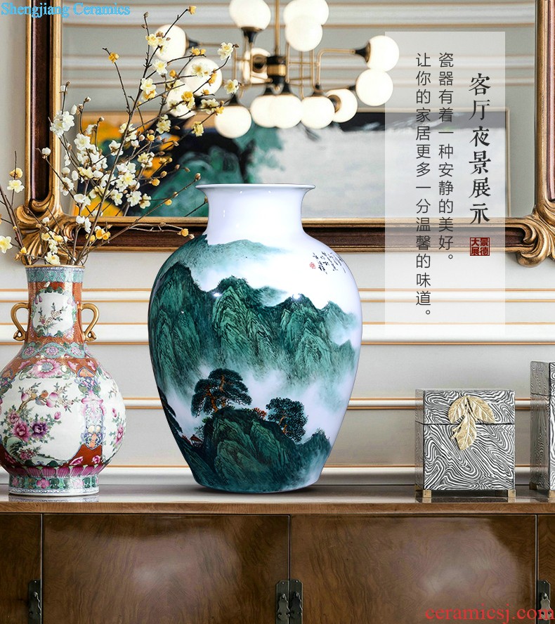 Jingdezhen ceramic thin body is hand-painted vases, furnishing articles MeiKaiWuFu home wine sitting room adornment ornament