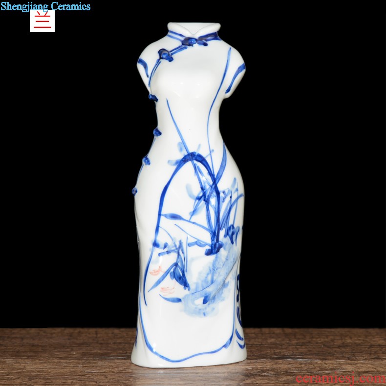 Jingdezhen ceramic vase furnishing articles archaize kiln crack glaze gossip bottles of sitting room adornment style furnishing articles ornaments