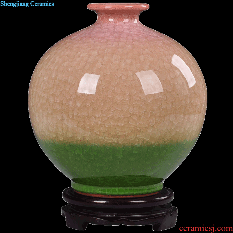 Jingdezhen ceramic vase office furnishing articles yellow sitting room TV ark household decorates porch ark crafts