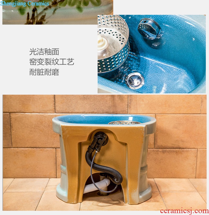 Ou basin one-piece lavabo ceramic golden column pillar floor lavatory basin hotel and trip in