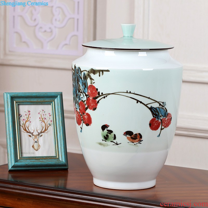 Blue and white porcelain vase, jingdezhen ceramic furnishing articles lucky bamboo handicraft classical flower arrangement porcelain household act the role ofing is tasted the living room