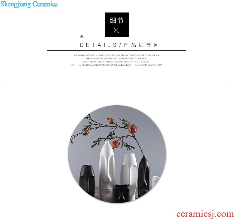 Jingdezhen ceramics vase three-piece furnishing articles sitting room of Chinese style chrysanthemum patterns porcelain decoration decoration plate