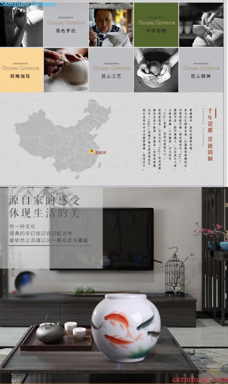 Contracted and contemporary big vase The sitting room TV ark furnishing articles Dried flower flower machine of Europe type restoring ancient ways home act the role ofing jingdezhen ceramics