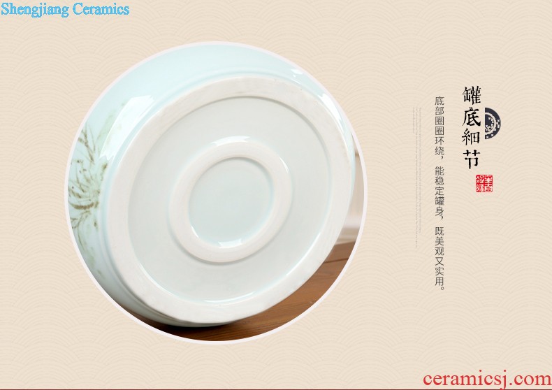 Ceramic tea pot large pu 'er wake receives the tea urn storage barrels all hand jingdezhen ceramic tea set tea