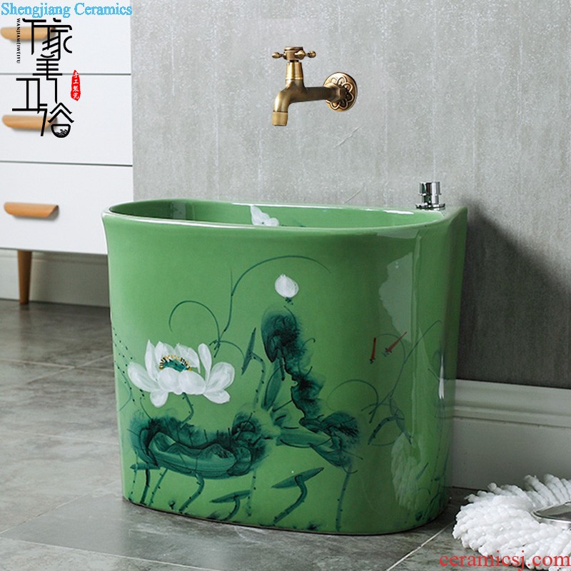 M beautiful European art ceramic toilet stage basin sink lavatory basin that wash a face Fangyuan fruit-green glaze