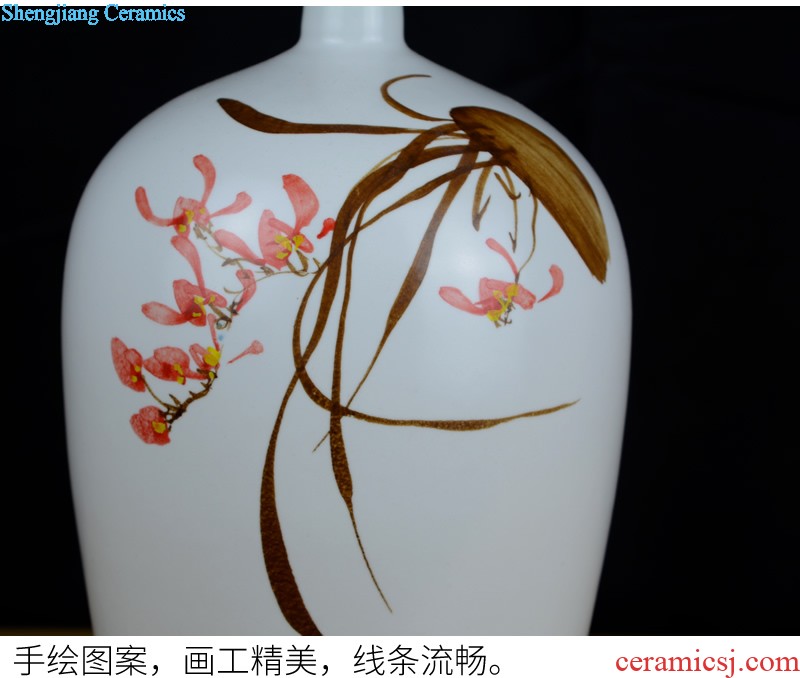 Jingdezhen ceramic hand-painted vases, dried flowers flower arrangement sitting room TV ark of new Chinese style household adornment handicraft furnishing articles