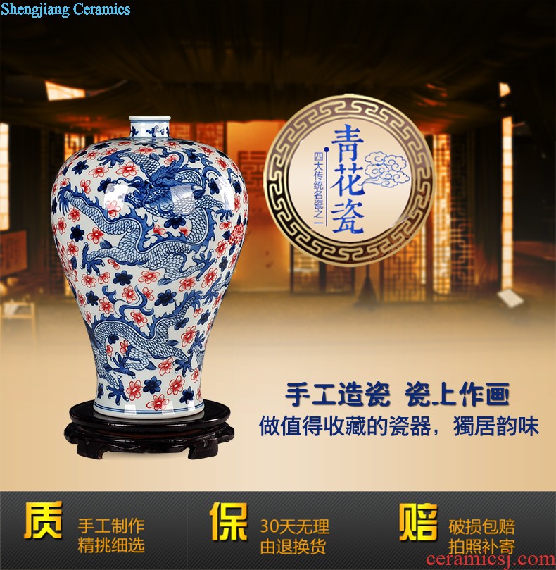 Jingdezhen ceramic manual Chinese antique blue and white porcelain vase household decorative porcelain vases furnishing articles furnishing articles arranging flowers