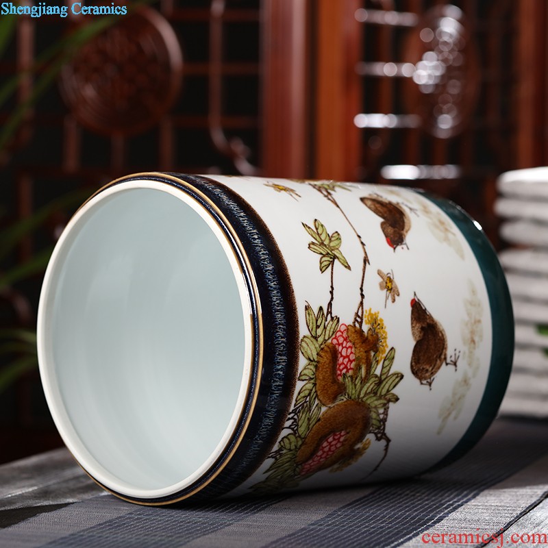 Famous hand-painted jingdezhen ceramic vase household adornment handicraft furnishing articles gift sitting room furniture furnishing articles