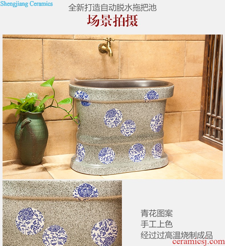 Ou basin one-piece lavabo ceramic golden column pillar floor lavatory basin hotel and trip in