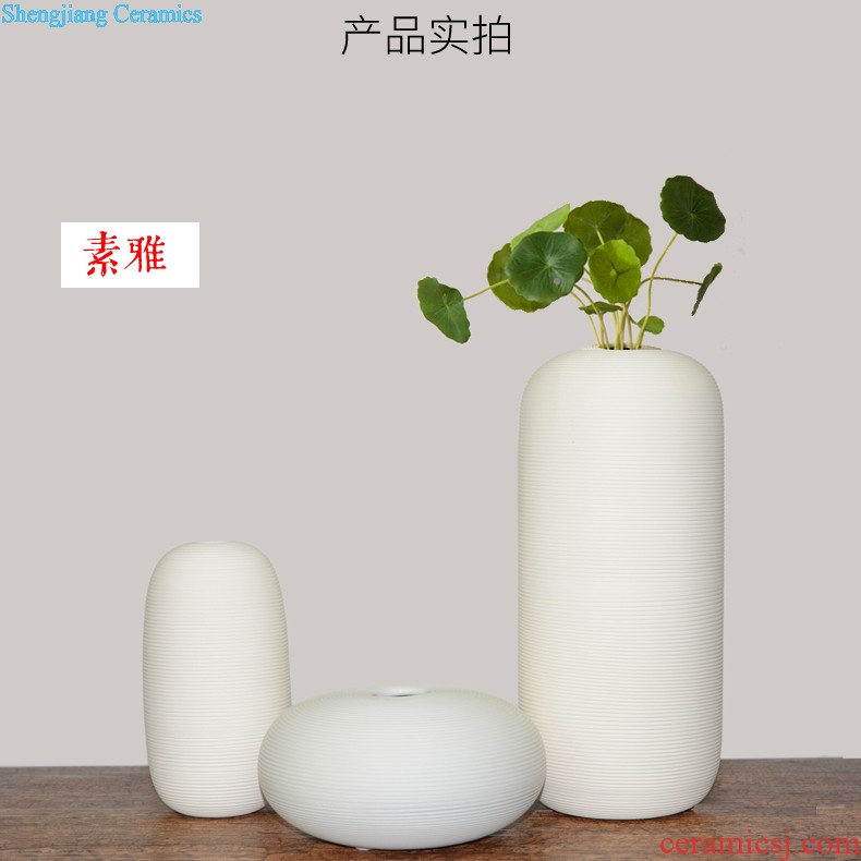 Jingdezhen ceramic vase furnishing articles new Chinese style living room decoration flower arranging dried flower general tank household soft adornment