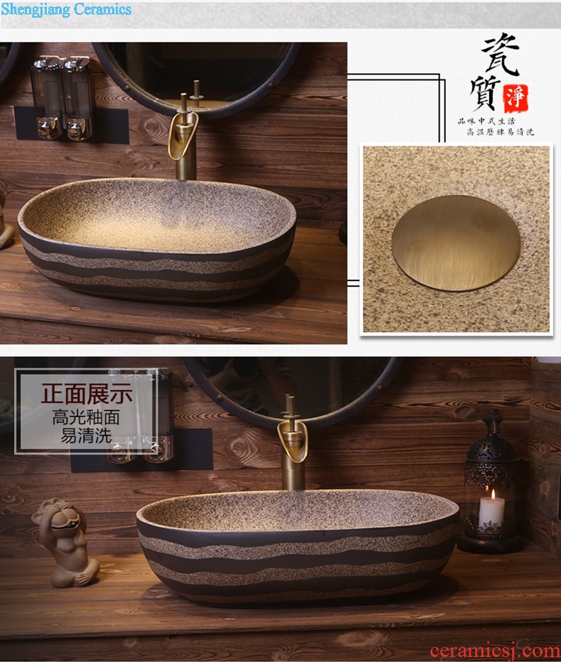 Jia depot stage basin with restoring ancient ways round on the sink basin archaize bath lavatory ceramic art