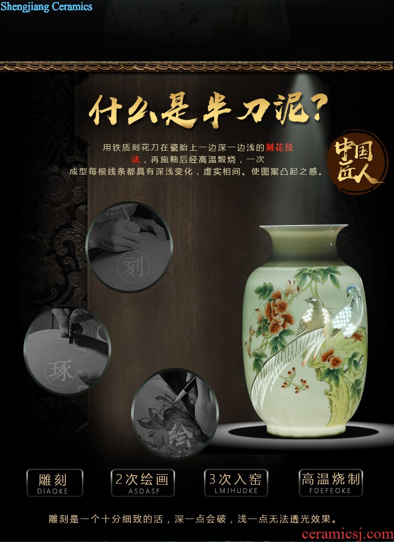 Jingdezhen ceramic tea pot size seven loaves puer tea manual sealing cylinder wake receives moistureproof tea furnishing articles