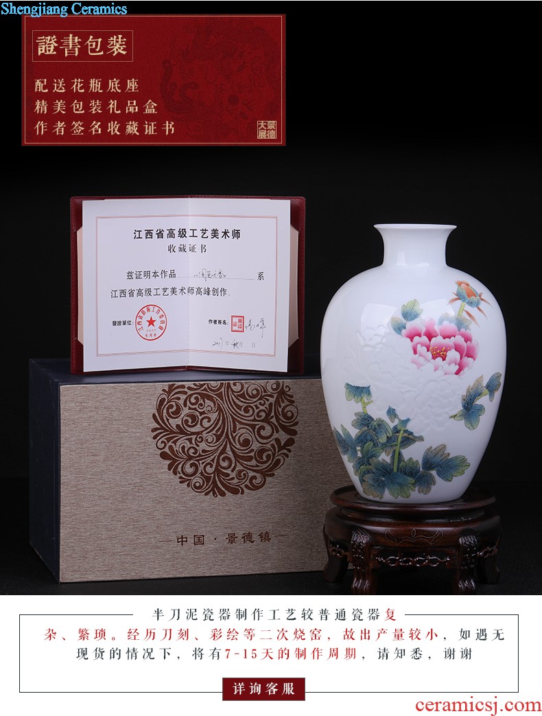 Furnishing articles jingdezhen jingdezhen ceramic vase mei bottled jewelry decoration home sitting room handicraft collection