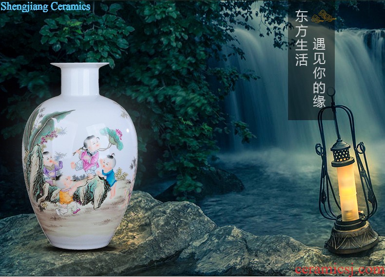 Jingdezhen ceramics famous hand-painted vases, modern fashion creative furnishing articles dry flower lucky bamboo living room The vase