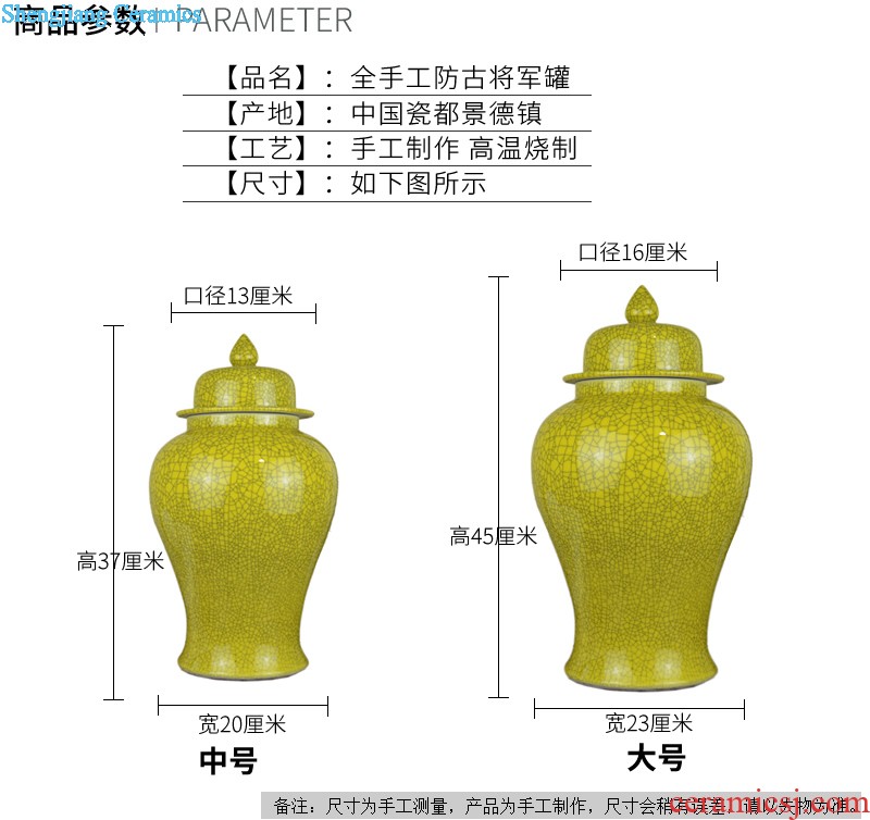 Jingdezhen ceramics Archaize peacock blue vase Chinese sitting room ark creative retro furnishing articles ornaments