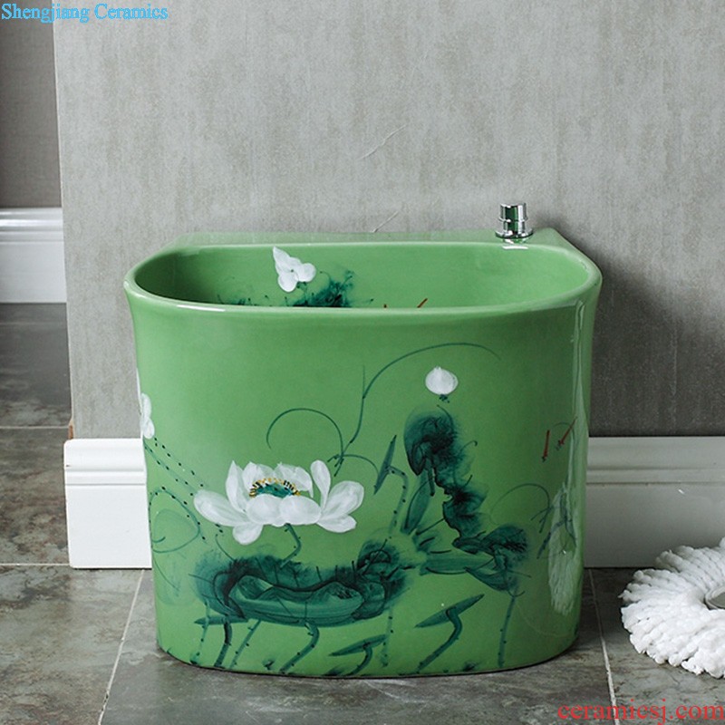 M beautiful European art ceramic toilet stage basin sink lavatory basin that wash a face Fangyuan fruit-green glaze