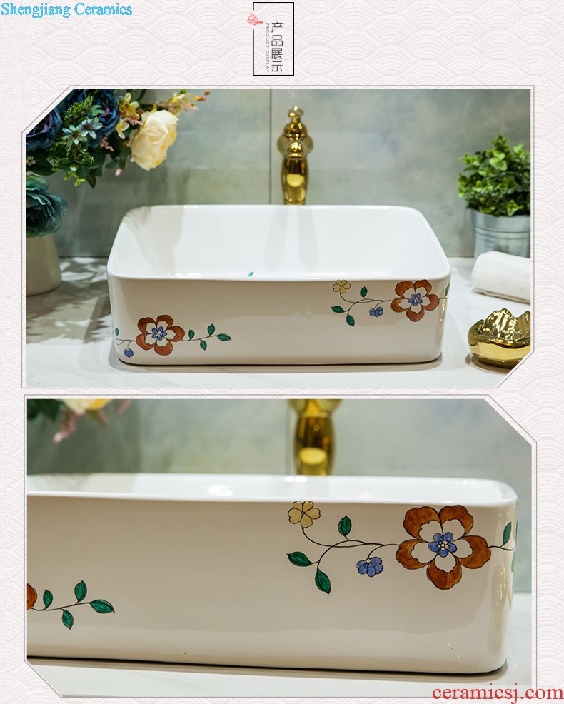 Ceramic basin stage basin sinks art circle European toilet lavabo hand-painted The little lover