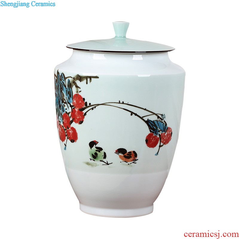 Blue and white porcelain vase, jingdezhen ceramic furnishing articles lucky bamboo handicraft classical flower arrangement porcelain household act the role ofing is tasted the living room