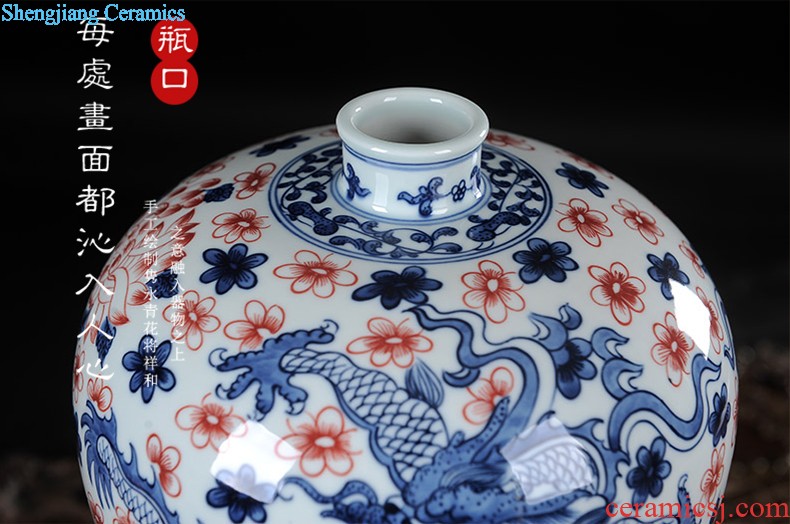 Jingdezhen ceramic manual Chinese antique blue and white porcelain vase household decorative porcelain vases furnishing articles furnishing articles arranging flowers