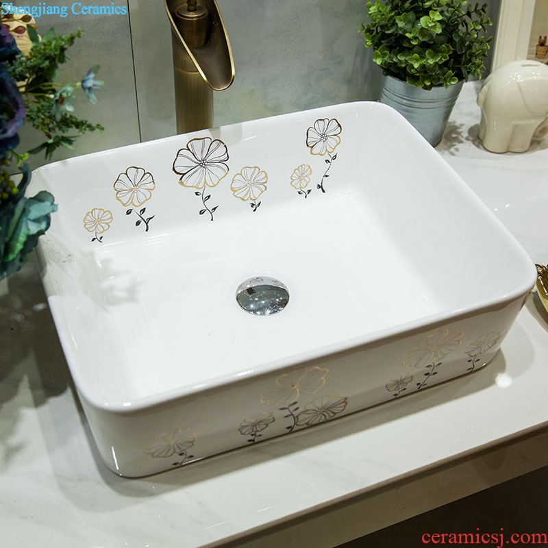 Ceramic basin stage basin sinks art circle european-style hand-painted toilet lavabo, the colour flower