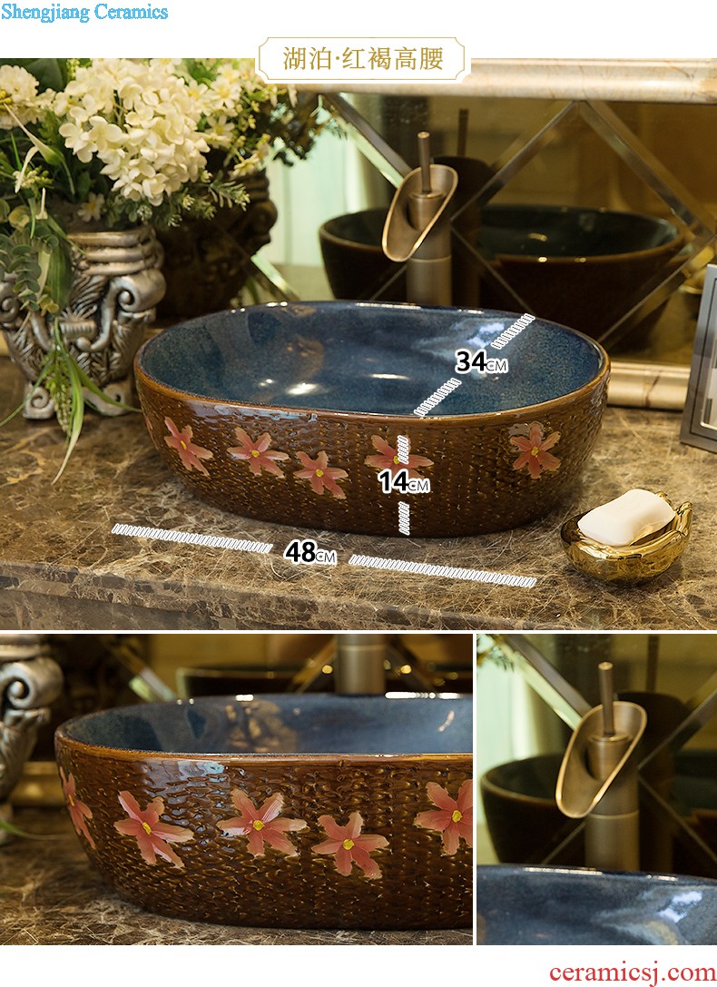 M beautiful ceramic art basin mop mop pool ChiFangYuan one-piece mop pool 42 cm diameter wire mark lines