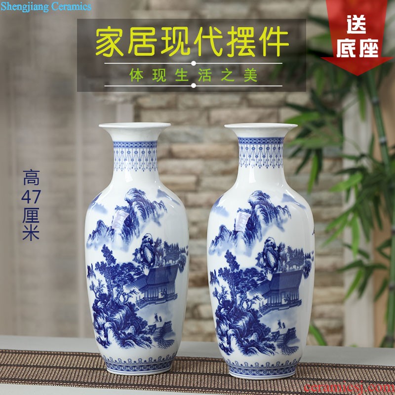 Hand-painted mini flower vase of blue and white porcelain of jingdezhen ceramics home rich ancient frame furnishing articles classic Chinese style living room