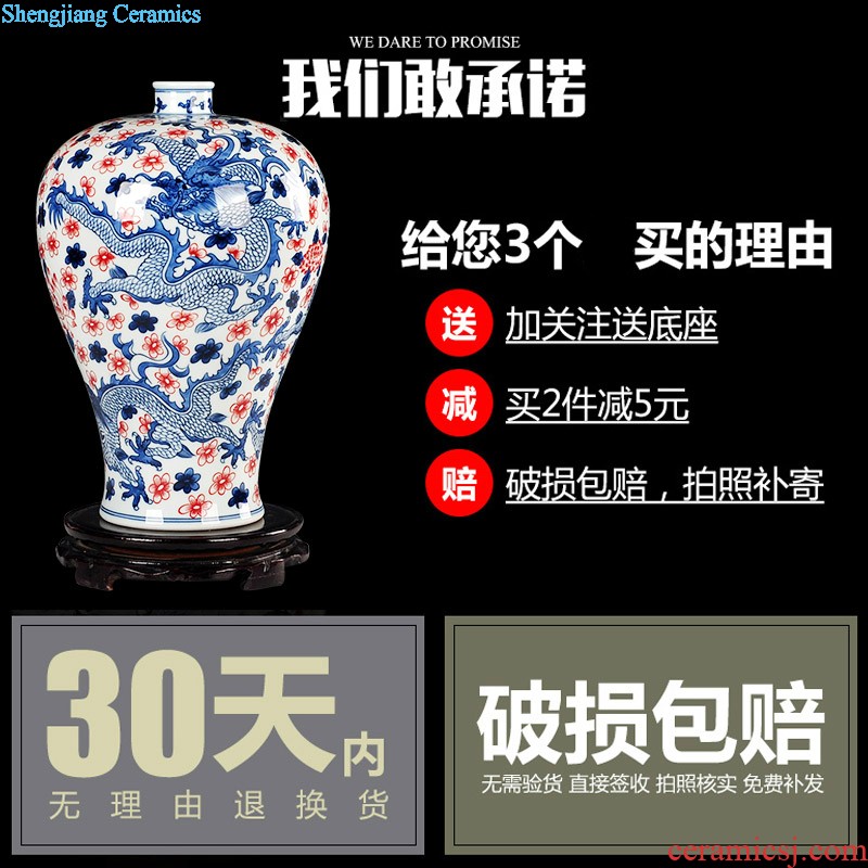 Jingdezhen ceramic manual Chinese antique blue and white porcelain vase household decorative porcelain vases furnishing articles furnishing articles arranging flowers