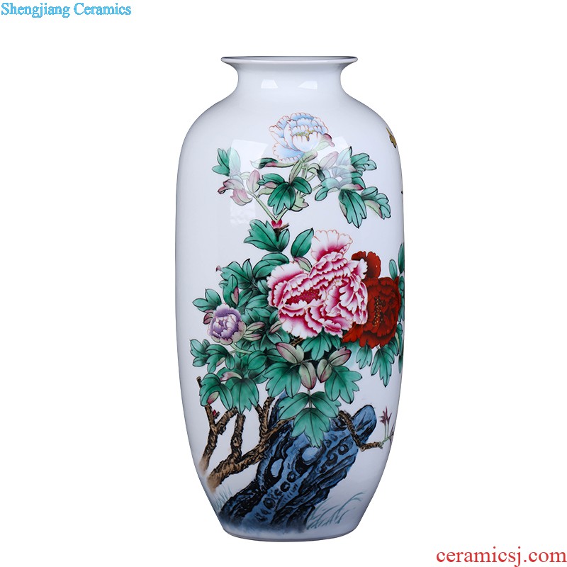 Furnishing articles antique vase of jingdezhen ceramics handicraft furnishing articles furnishing articles office decoration of Chinese style rich ancient frame