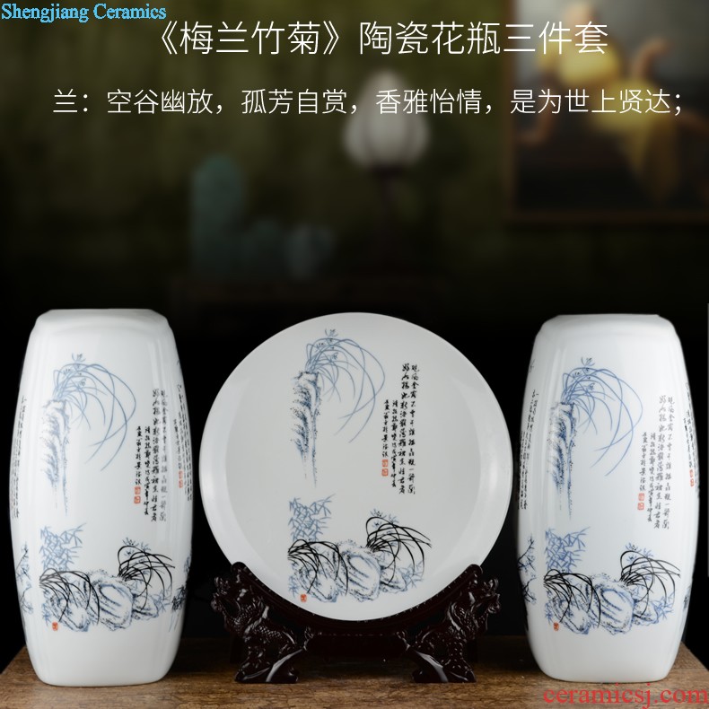 Jingdezhen ceramics vase, ji blue gold peony home furnishing articles flower arranging adornment of contemporary sitting room