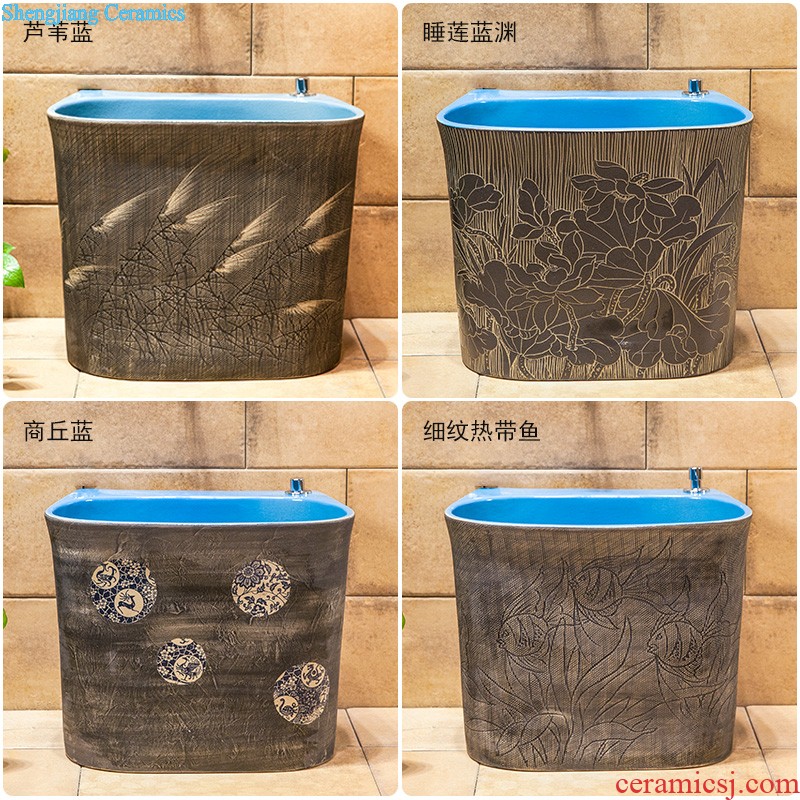 M square the toilet stage basin ceramic sanitary ware european-style lavabo lavatory basin golden butterfly garden