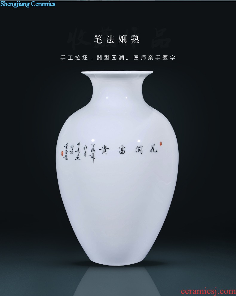 Jingdezhen ceramics hand-painted vases, flower arranging new Chinese style household adornment handicraft sitting room half a knife mud furnishing articles