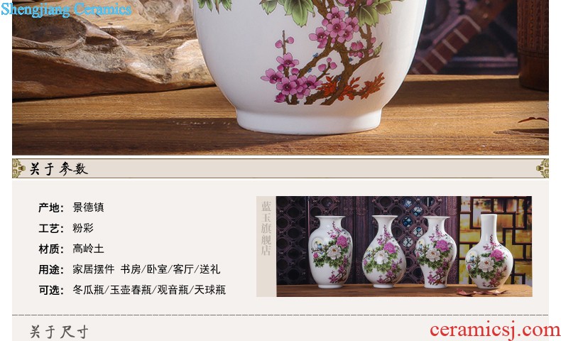 Jingdezhen European ceramic vase furnishing articles home sitting room TV ark dried flowers flower arrangement soft adornment porch decoration